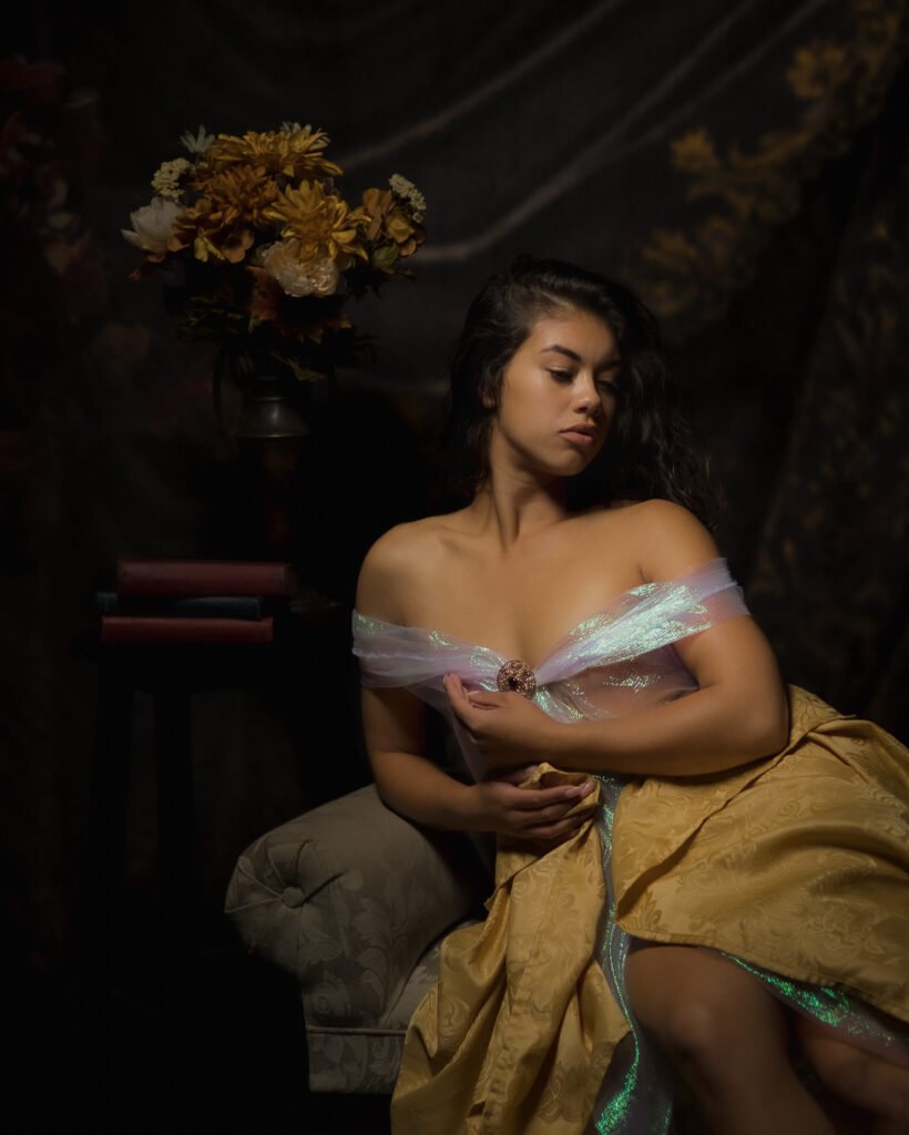 Ameeka Moore portrait inspired by classic painting.